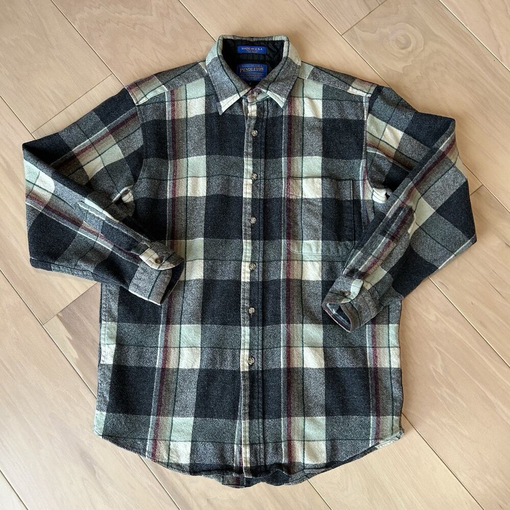 Vintage Pendleton Button Up Plaid Shirt Long Sleeve USA Made Men’s Medium